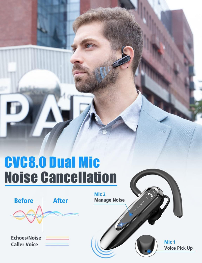 Link Dream 2 Pack Bluetooth Earpiece for Cell Phone with Mute