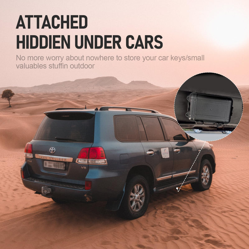 Magnetic Key Box,Magnetic Key Holder Under car,Magnetic Key Cabinets,Key Holder Magnetic,Hide a Key Magnetic Holder,Waterproof Magnetic Key Hider Outdoor Black STANDARD