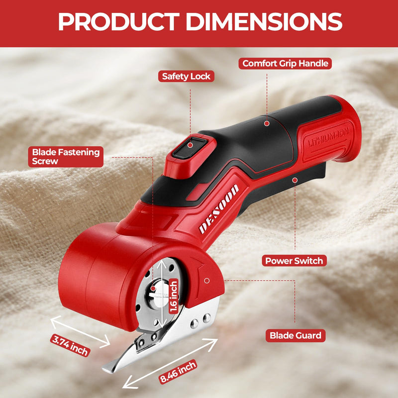 4V Cordless Electric Cardboard Cutter with Safety Lock for Home DIY | Ergonomic Carpet Cutter for Effortless Cutting of Cardboard, Fabric, Plastic, Leather and Package