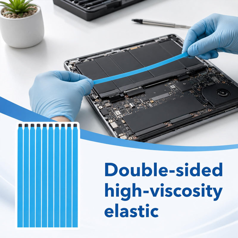 20PCS Laptop Double Sided Adhesive Screen Repair Tape | Blue Pull Tab Stretch Tapes Easy Stretch Adhesive Strips for Tablets Mobile Phones Laptop Lcd LED Screen Display Replacement