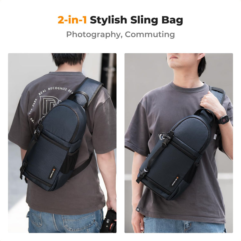 K&F Concept Camera Sling Bag Crossbody Bag Camera Shoulder Backpack DSLR/SLR/Mirrorless Photography Bags Compatible with Canon/Nikon/Sony/Fuji/Gopro/DJI Blue