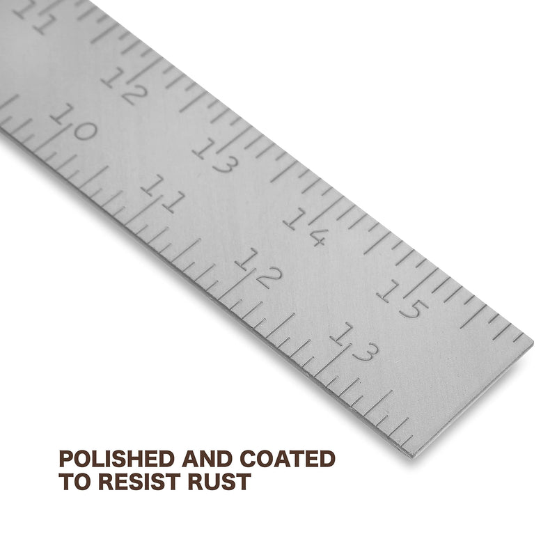 Mayes 10747 Steel Framing Square, Made in USA 16"x24" Carpenter Square, Embossed Graduations in 1/8, 1/10, 1/12, and 1/16 Inch Scales, Carpenter Tools Steel Carpenter Square 16"x24"