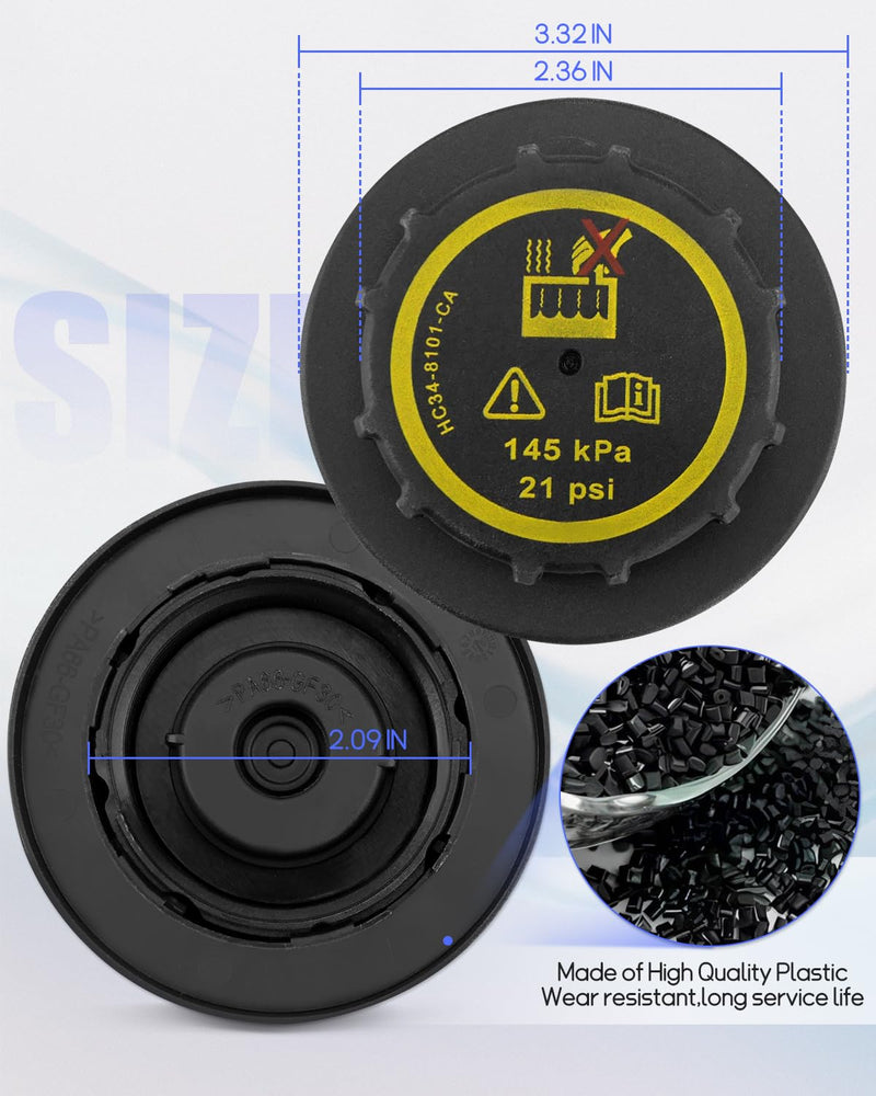 HC34-8101-CA Coolant Reservoir Cap Fit for Ford F250 F350 F450 F550 2015-2019 Series Models, 145KPa，21PSI