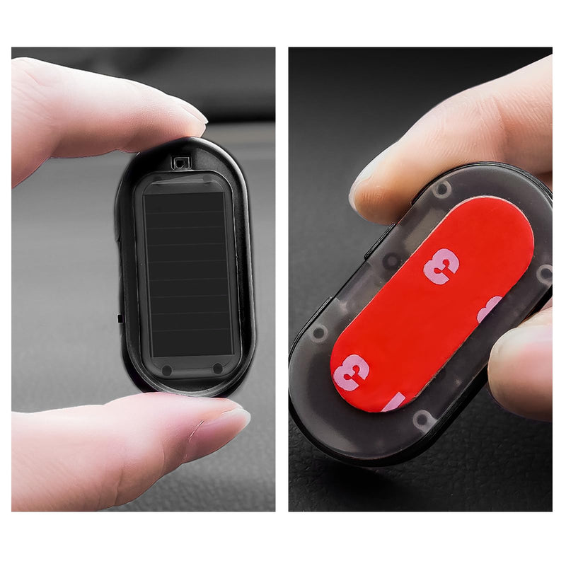 Shudyear Car Solar Power Simulated Dummy Alarm, Anti-Theft LED Flashing Security Light Fake Lamp, Automotive Warning Interior Safety Lights with USB Charger Port,Car Alarm Light Fake Lamp (Red) Red