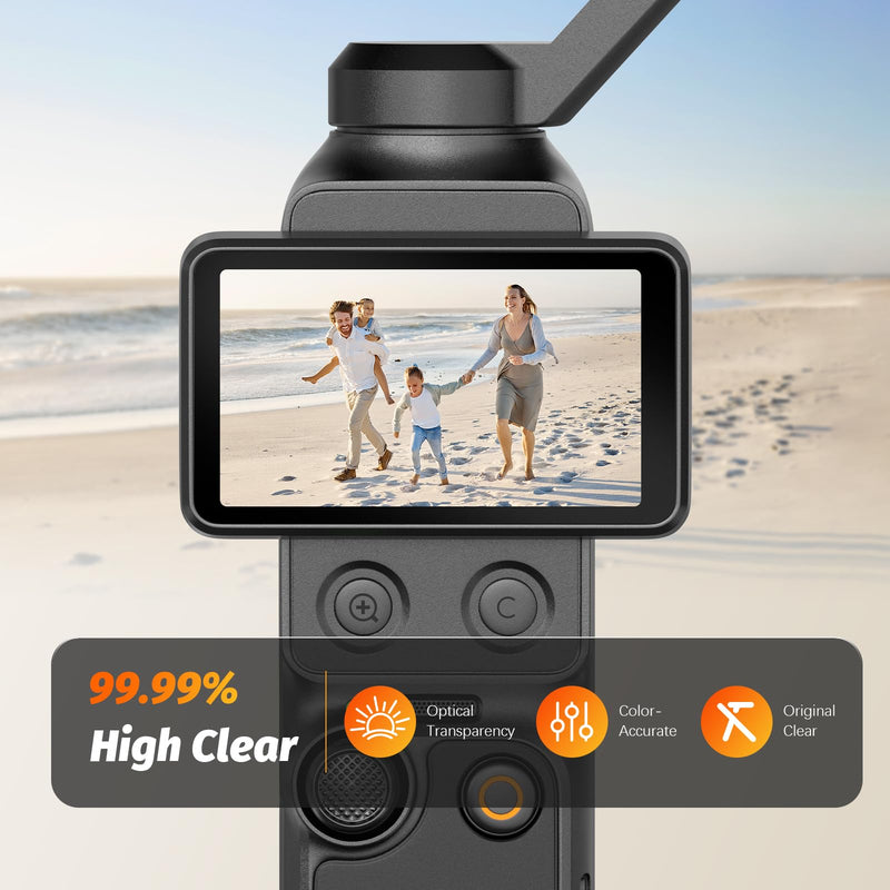 AMAZEAR Screen Protector Combo for DJI Osmo Pocket 4 Pro & Osmo Mobile 8P Viewfinder (4 Pack) – 2x Tempered Glass for Pocket 4P + 2x for OM 8P, 9H Hardness, Ultra HD, Touch Sensitive, Bubble-Free Pocket 4P TGP x2 + OM8P Viewfinder TGP x2