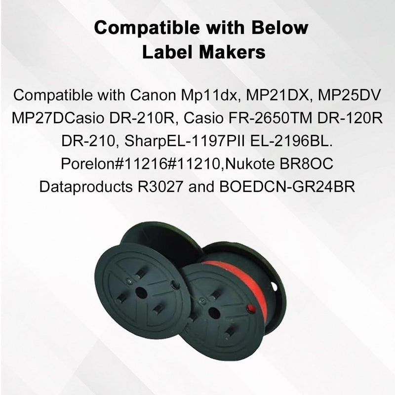 Compatible for Canon MP11DX Calculator Ink Ribbon Set of 6 & Compatible for Sharp EL-1197PIII,Porelon 11216 Calculator Ribbon Red/Black or Great Print Capacity and Brightness