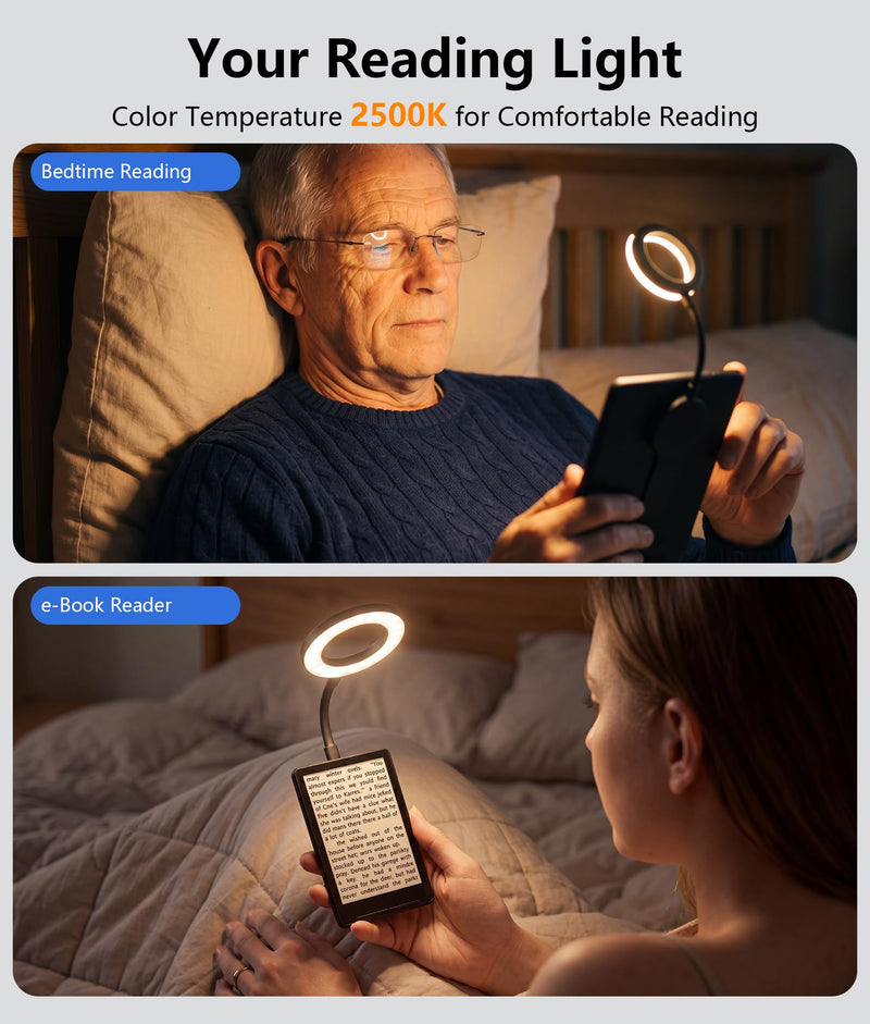 Magnetic Selfie Light,Gooseneck LED Ring Light, Portable Reading Light, Video Conference Light, 5 Brightness Levels,8 CCT Adjustable, Flexible Arm LED Lights for iPhone,iPad,Laptop,Kindle,Book