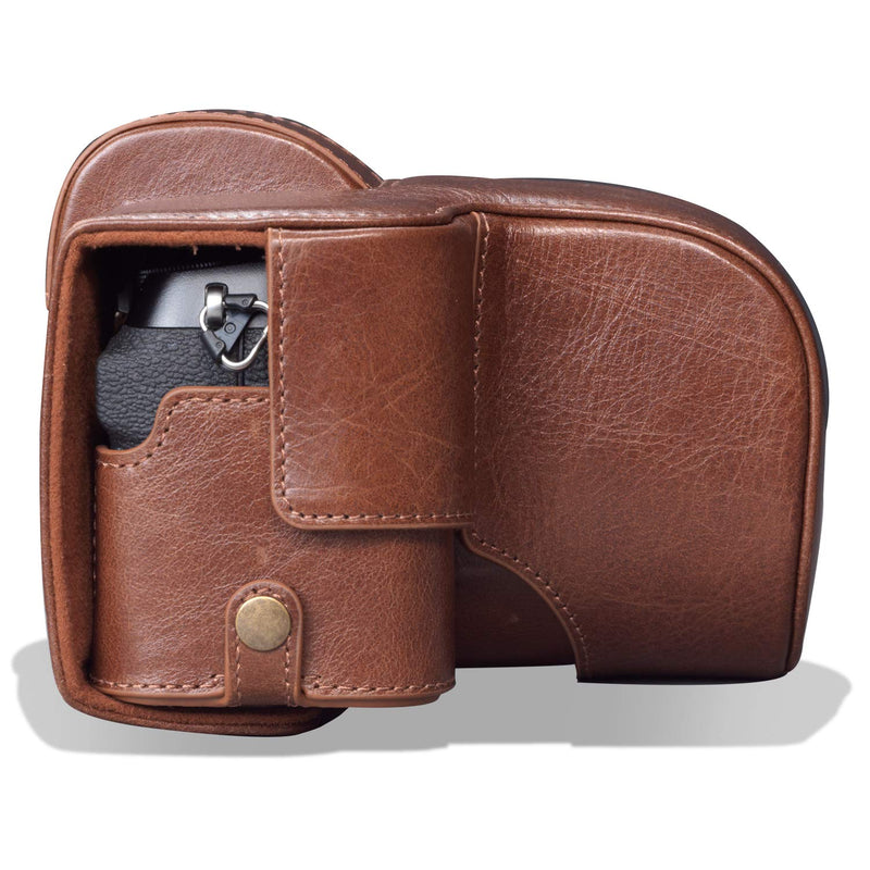 MegaGear MG1960 Ever Ready Genuine Leather Camera Case Compatible with Fujifilm X-S10 - Brown