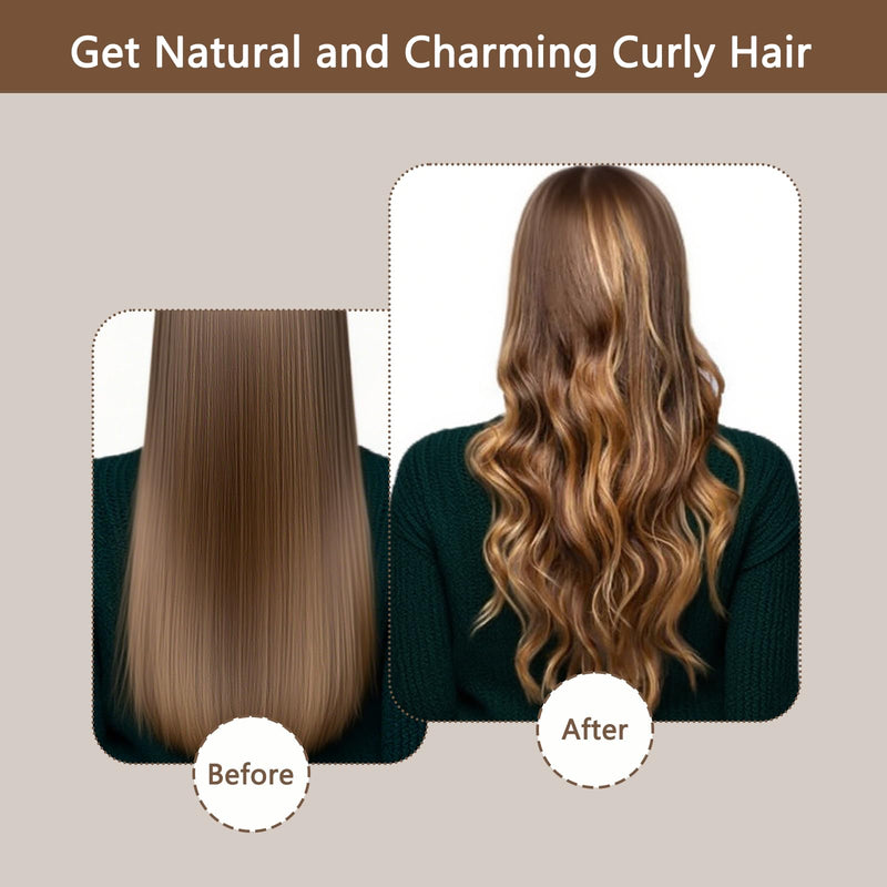 3 PCS Overnight Heatless Rods Curls Blowout,2025 Version No Heat Curler Roller for Long Medium Hair with Hook, Soft Velvet Thick Flexi Rods (Brown)