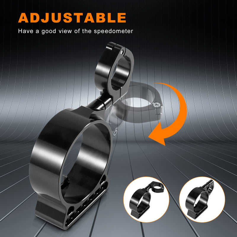 39MM Motorcycle Speedometer Side Mount Relocation Bracket, Odometer Instrument Handlebar Mounting Bracket Clamp Adjustable Compatible with Harley Sportster Iron 883 1200