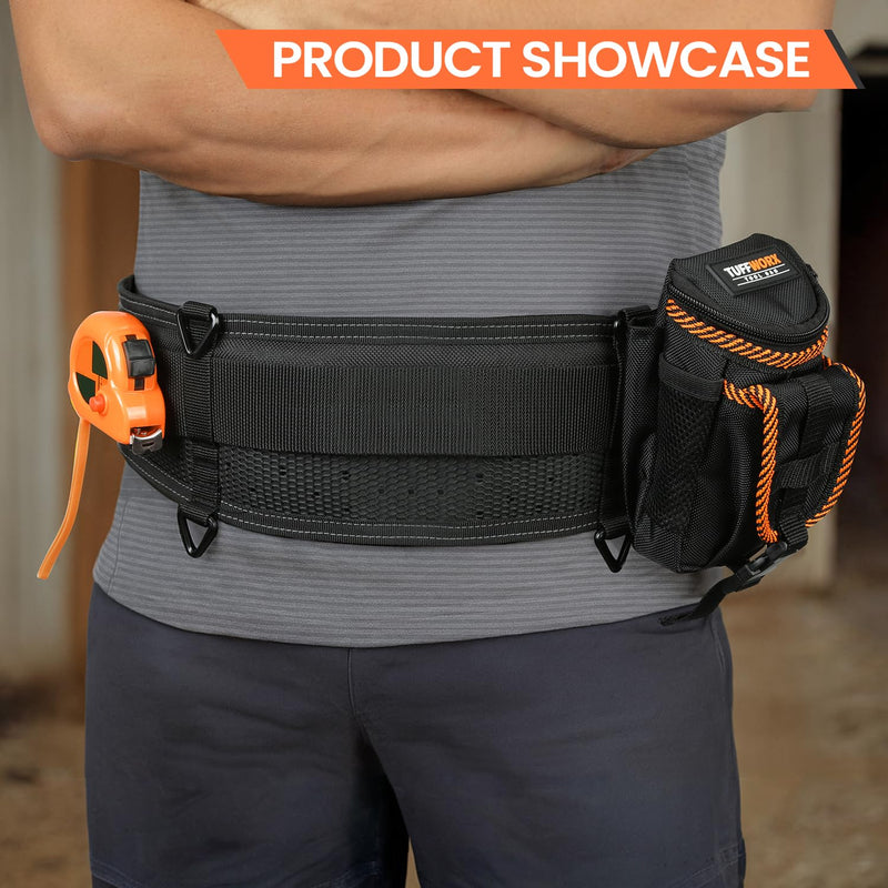 Multifunctional 33 Inch Tool Belt with Insurance Insert Buckle, 50 inch Adjustable Waist, Black, Fine Stitching XL