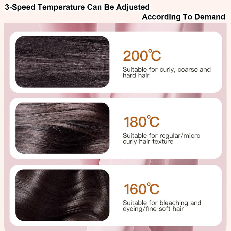 Glow Wave Heated Brush for Short Hair, Go Brush Pro Cordless Straightener,2026 Hot Comb Hair Straightener Brush,Portable Cordless with 3 Heat Settings & LED Screen for Travel and Frizz-Free Styling