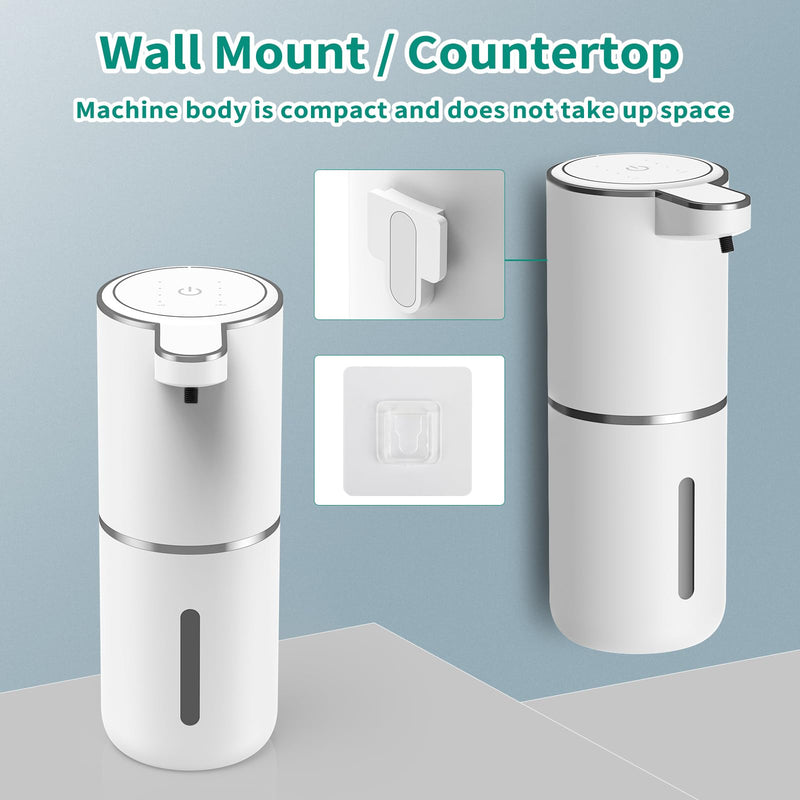 HOMELYLIFE Automatic Foam Soap Dispenser, 12.85oz Touchless Soap Dispenser with Smart Display, 4 Levels Adjustable Liquid Hand Free Dispenser, Dish Foam Dispenser for Kitchen, Bathroom, Public Places
