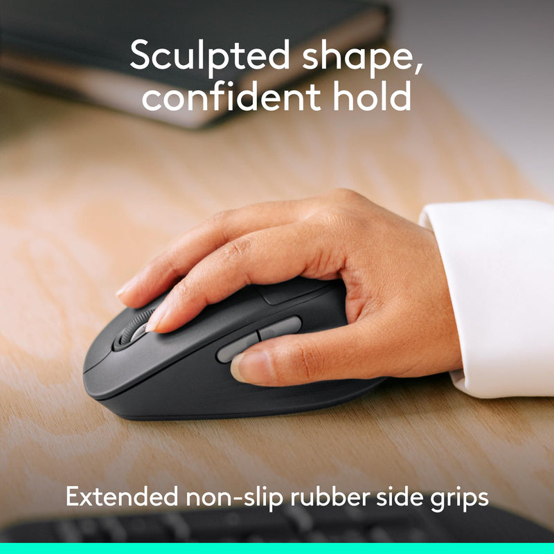 Logitech Signature Comfort Plus M850 L for Business Wireless Mouse | Sculpted design with palm cushion, secure receiver/Bluetooth, for business, Windows/Mac/ChromeOS/Linux/iPadOS
