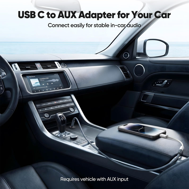 USB C to 3.5mm Audio Adapter, USBC to Headphone Jack AUX Dongle 24bit/48kHz | Braided Cable for iPhone 17/16/15 Galaxy S26 Note 20 iPad 11th/10th Gen MacBook Pro 1