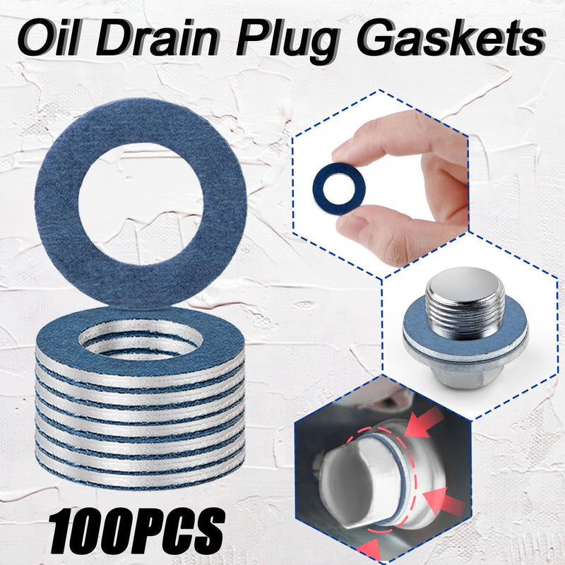 100pcs Oil Drain Plug Gasket Washer for Toyota Lexus Scion Aluminum M12 Crush Washer Seals Rings Replaces# 90430-12031 90430-12031 Blue
