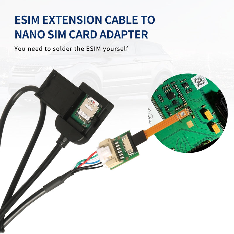 50cm/19.7in eSIM to Nano SIM Card Extension Cable Android Car Multimedia GPS Adapter SIM Card Slot Converter Automotive Accessories Wire Harness Replacement Part
