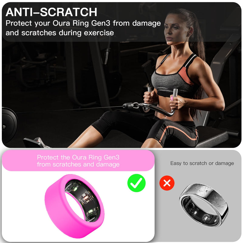 Silicone Ring Cover for Oura Ring Gen3, Protective Cover Compatible with Oura Ring Gen3 Size 6 7 8 9 10 11 12 13, Elastic Ring Case for Oura Ring Working Out(6 Pcs)