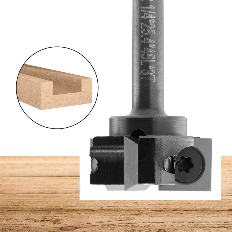 Genmitsu CNC Spoilboard Surfacing Router Bit 1/4" Shank, Slab Flattening Router Bit with 1" Cutting Diameter, 4 Flutes Insert Carbide Wood Planer Router Bits, Planing Bit for Woodworking Carving, SS04 1/4" Shank (1" Cutting Dia) 4 Wings