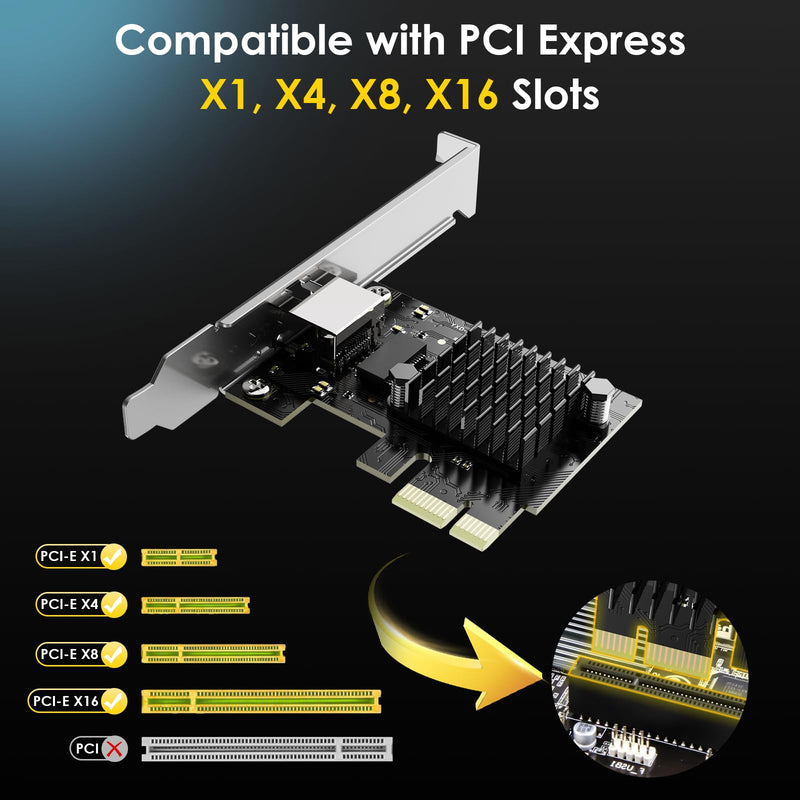 WAVLINK Gigabit Ethernet PCIE Network Card, 10/100/1000Mbps RJ45 LAN Adapter for Desktop PC, Win10/11 supported