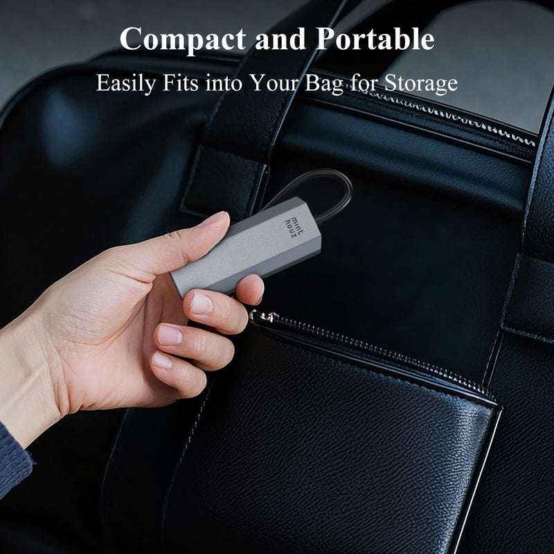 Minthouz 5Gbps USB-C to Ethernet Adapter, RJ45 to USB C 5 Gigabit LAN Network Adapter, Grey Aluminum Case Ethernet to USB Network Dongle Compatible with Laptops, Computers, MacBook, Surface and More MT-NWU341G
