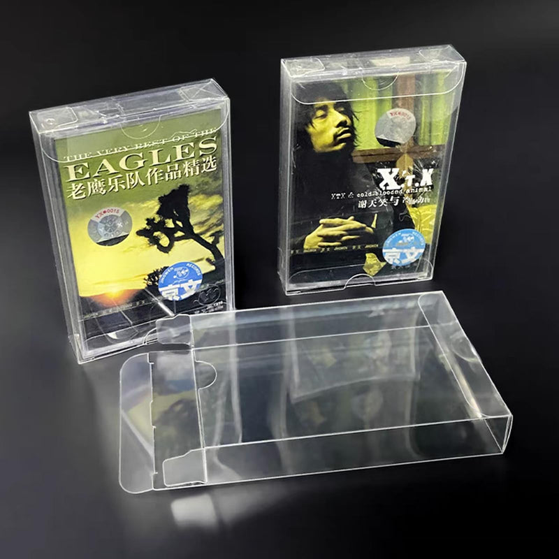 10PCS Clear Dust-Proof Resealable Protective Outer PET Display Sleeves for Cassette Tape