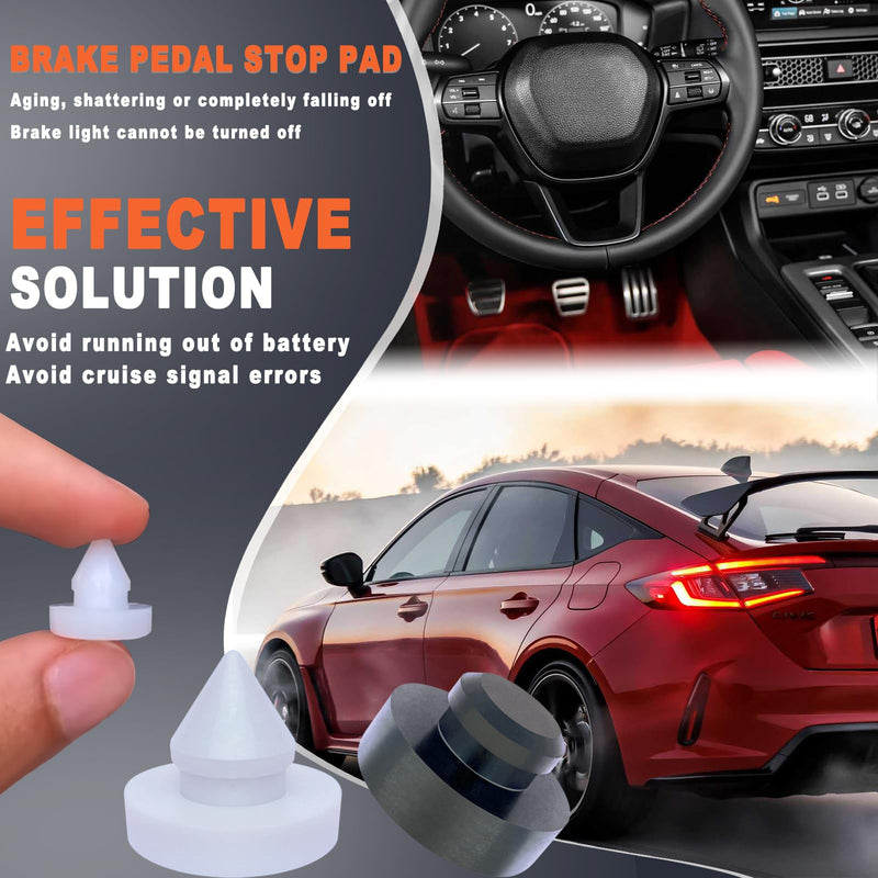 74015 Brake Pedal Accelerator Stop Pad, Car Truck Auto Brake Pedal Pad Part Compatible with 46904-SM4-300 46505-SA5-000 46904SM4300 46505SA5000 etc 2 Pack