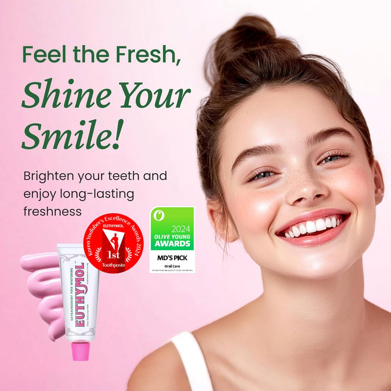EUTHYMOL Whitening Toothpaste (3.7fl oz*3, Pack of 3) - Stain Removal in 2 Weeks, Long-Lasting Freshness for Sensitive Gum & Teeth. Bad Breath, Cavity Prevention. Recyclable Aluminum Tube