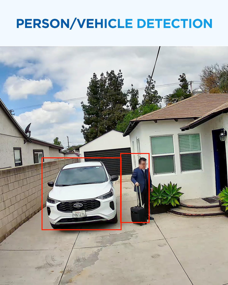 4COVR 4K 8MP PoE Security IP Camera, Outdoor Wired Surveillance Video Camera with Audio, Smart Human/Vehicle Detection, 110° Wide Angle 100ft IR Night Vision, 2.8mm Lens, IP67 Weatherproof, LY97AB8MA Black