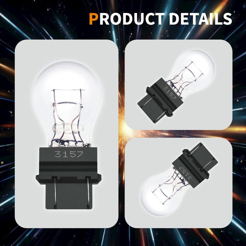 3157 Bulbs 10 Pack,12V P27/7W 3047 3057 3457 3757 4057 4157 Miniature Bulb,Brake Light Turn Signal Side Marker Tail Light Bulb Replacement 3157 bulb