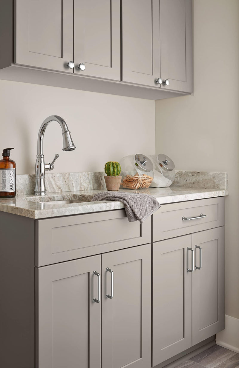 Amerock | Cabinet Pull | Polished Chrome | 5-1/16 inch (128 mm) Center-to-Center | Factor | 2 Pack | Drawer Pull | Cabinet Handle | Cabinet Hardware 5-1/16 inch (128mm) Center-to-Center (Pack of 2)