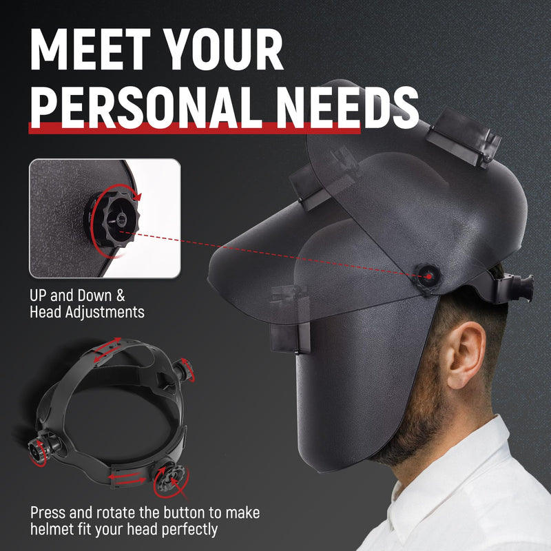 TOPDC Welding Helmet 3.86"x1.61", Flip Front Welding Mask with Adjustable Headgear, Shade 11 TD-LY800B Black