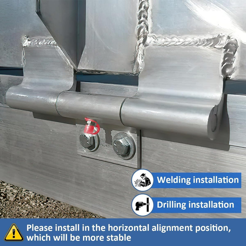WKZO 9 Inch Aluminum Hinge Greaseable Weld on Door Hinge Ramp Gate Fit for Trailer Truck - 2 Pack