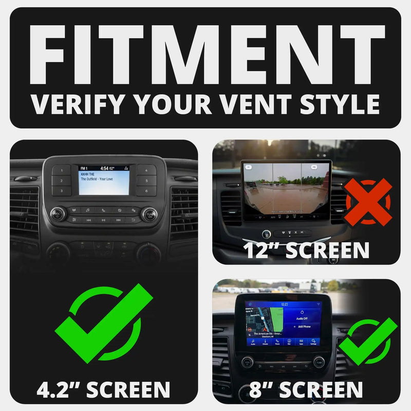Tackform Link Vent Mount Magnetic Phone Holder - Compatible with MagSafe, 2020-2025 Ford Transit (Excluding Connect) | Not for Use with Factory 12" Screen | All Metal | Professional Grade, Heavy-Duty Black