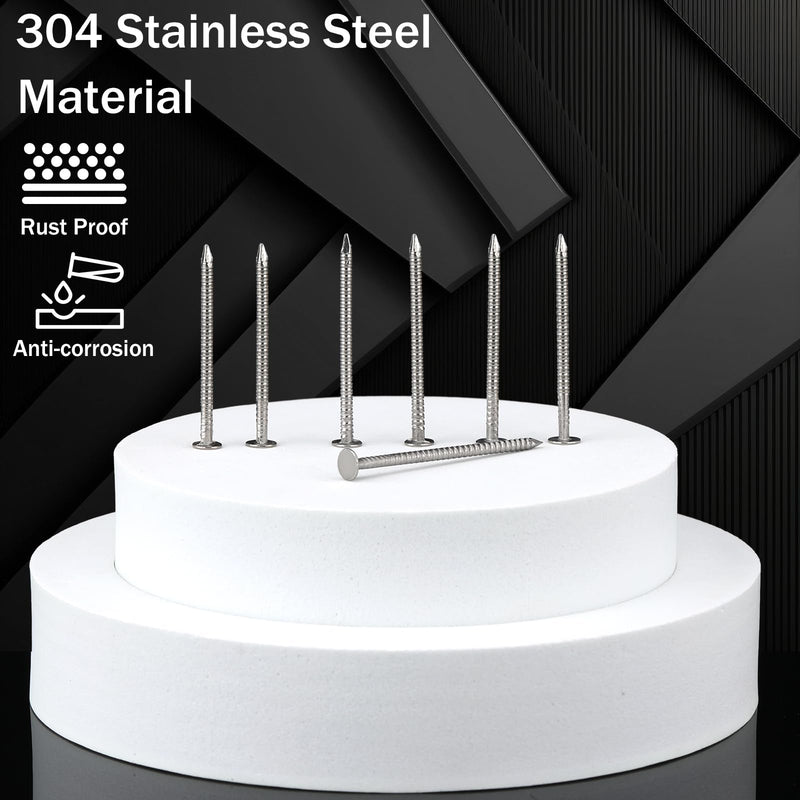 Tandefio 1-1/2 Inch 2 Pounds Roofing Nails 304 Stainless Steel Roofing Felt Nails Flat Head Hardware for Shingles, Cedar Wood, Decking, Wall (Silver) Silver