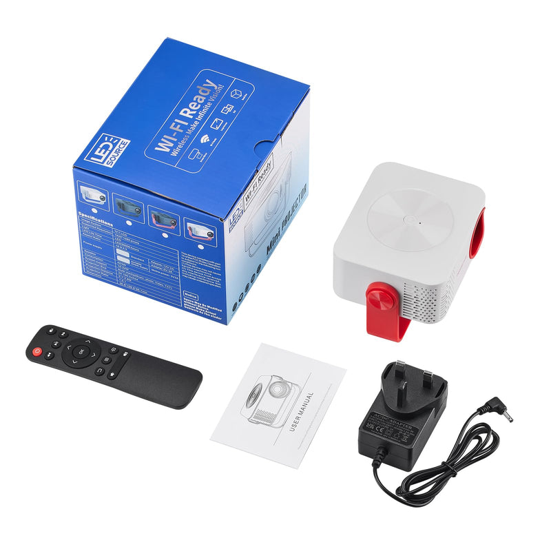 Mini Projector, Portable Projector Upgraded Full HD 1080P Resolution, Smart Movie Projector with WiFi,180° Rotatable Stand, Compatible with iOS/Android/Windows/USB/HDMI