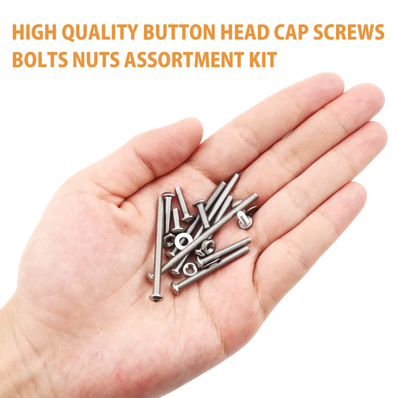 1560PCS M3 Bolts and Nuts Assortment, GTERNITY Metric M3x50/45/40/35/30/25/20/16/12/10/8/6/4 mm Cap Screws Assorted M3 Hex Socket Head Screws Nuts Washers Kit, 304 Stainless Steel M3 1560 B