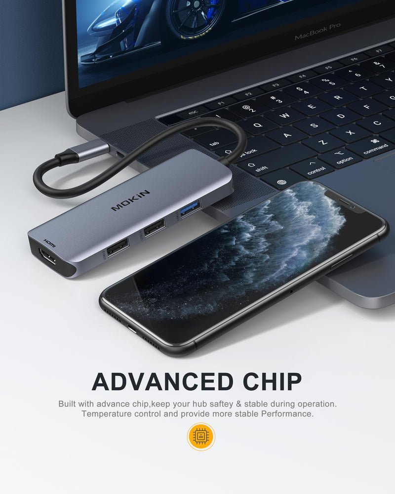 MOKiN USB C Docking Station Dual Monitor 2 HDMI for Dell/Lenovo/HP Laptop | USB C Hub 2 Monitors Dual HDMI 4K@60HZ, 2 HDMI, USB A 3.1/2*USB A 2.0/USB C Charging Port 6 in 1 USB C Dock
