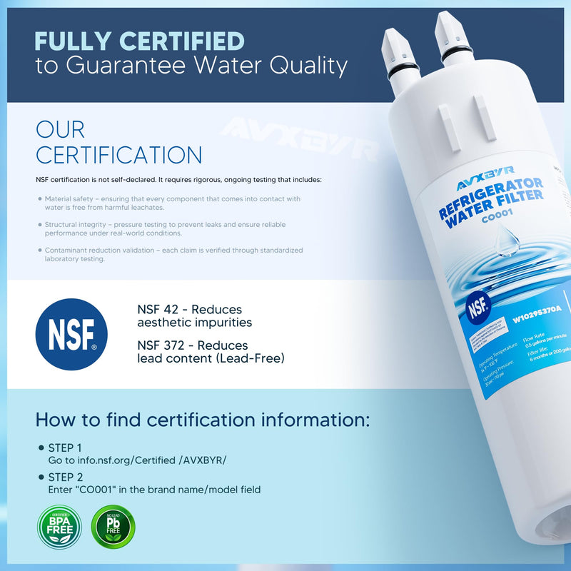 Water Filter Replacement Fit for Whirlpool WRS321SDHZ13, WRS571CIHZ04, WRS325FDAM04, WRS588FIHZ04, WRS321SDHZ08, WRS555SIHZ06, WRS325FDAW04, WRS315SDHZ08, WRS325SDHZ, WRS325SDHZ08, 3 Packs