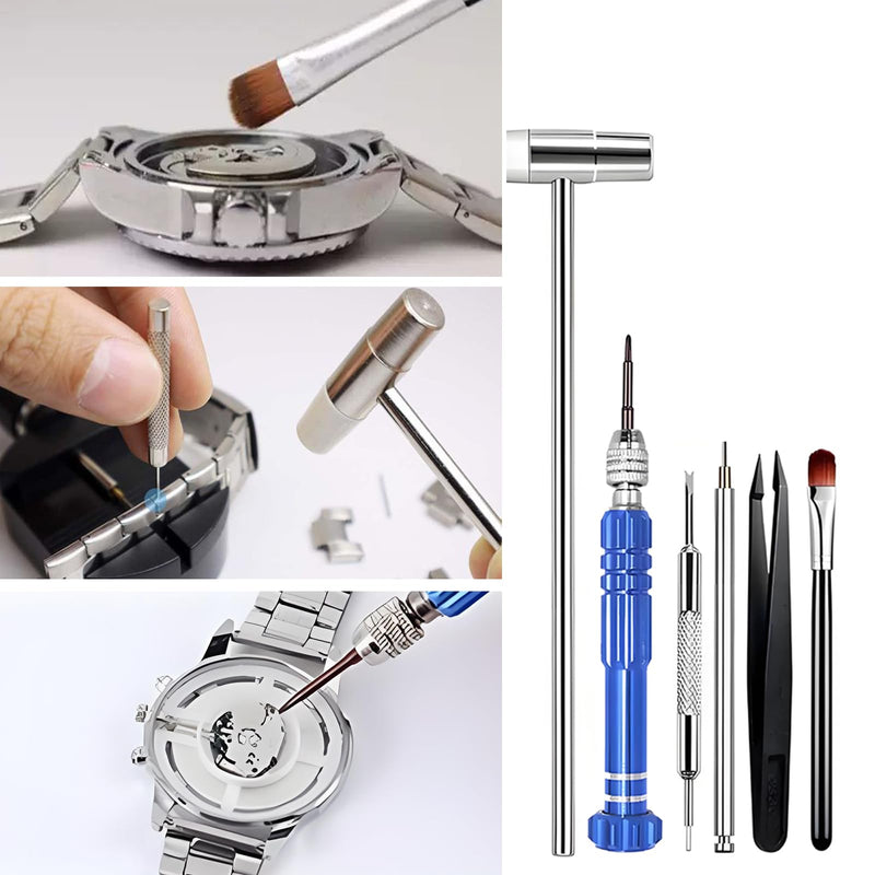 81-Piece Watch Repair Tool Kit, Professional Watch Press Machine with Watch Link Remover, Multi-functional Watch Back Case Opener Closer Set for Battery Replacement, Band Adjustment, and Back Cover Sealing