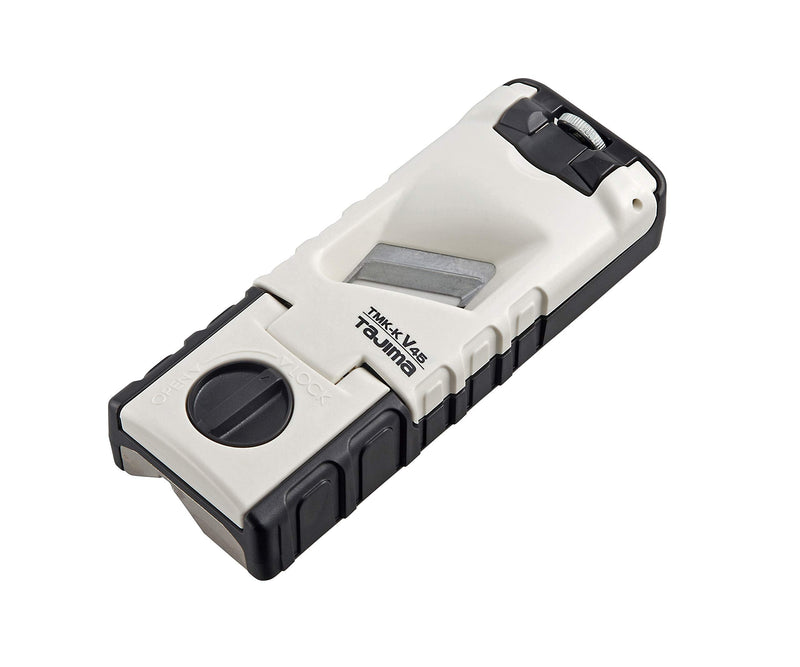 TAJIMA Drywall Chamfer - 130mm Adjustable Width 45 Degree Chamfer Tool with Ceramic Blade & Die-Cast Aluminum Base - TMK-KV45