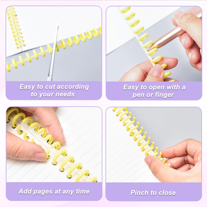 16 PCS Comb Binding Spines, Plastic Spiral Binding Coils, 30 Rings Click Binding Spines for Student Teacher Business Document File Notebook File Making (Colorful) Colorful