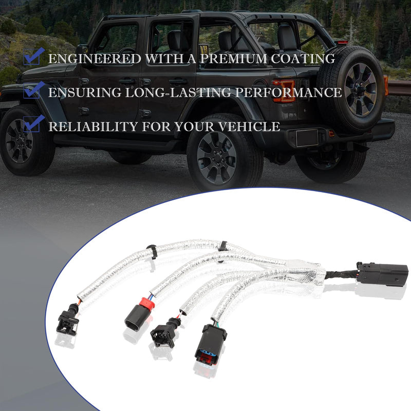 Ignition Knock Detonation Sensor Harness for Wrangler 2012-2016, Ram 1500 2013-2016 3.6L Replace 68085202AD 68085202AB 68085202AC