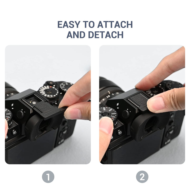 JJC Deluxe Aluminum Alloy Metal Thumb Up Grip for Fuji Fujifilm X-T5 XT-5 X-T4 X-T3 XT5 XT4 XT3 Camera with Hot Shoe Cover Protector Thumb Rest Support Black for Fujifilm X-T5 X-T4 X-T3