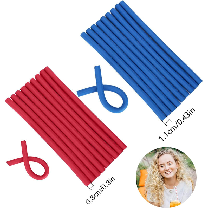 20 Pieces Flexible Hair Curler,Foam Hair Rollers Heatless Curlers,No Heat Soft Twist Hair Roller,Heatless Curls Rods for Short Long Hair,DIY Tool Hair Styling Curling Sticks for Sleeping in.