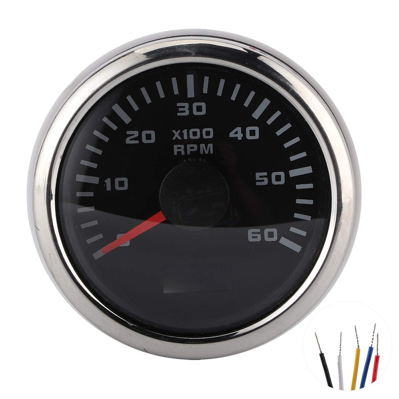 Digital Tachometer, 52mm/2in LCD Display, 6000RPM, Universal Speedometer for Auto, Motorcycle, Outboard Engine, Construction Machinery