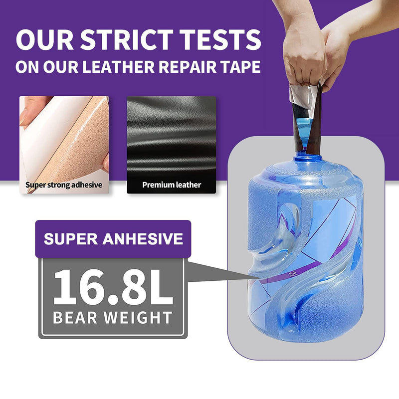 Leather Repair Patch Tape 16×55 inch Furniture Leather Strong Self Adhesive Tape for Sofas Couch Car Seats Cabinets Bags Anti Scratch Patches First Aid Patch Fixing Leather Dark Beige