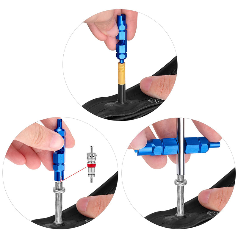 56Pcs Valve Stem Removal Tool, Valve Cores, 4-Way Valve Tool, Valve Core Remover Tool, Valve Stem Caps 56