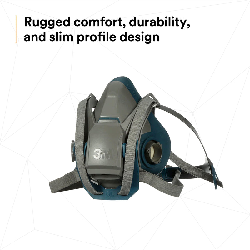 3M Rugged Comfort Quick Latch Half Facepiece Reusable Respirator 1 Count (Pack of 1) Medium