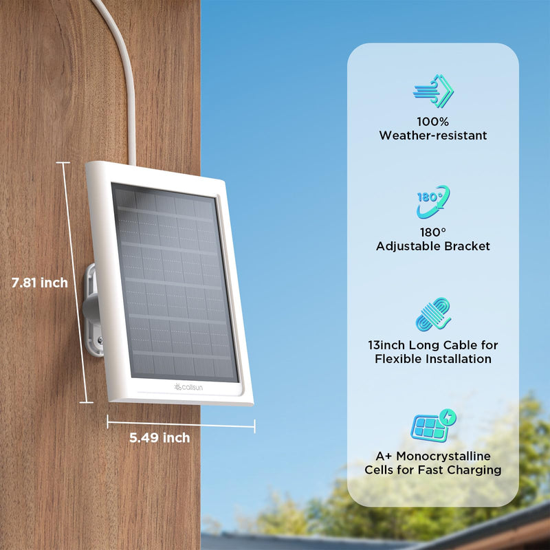 Solar Panel for Ring Camera,Solar Charger for Ring Stick Up Cam Battery/Pro&Ring Spotlight Cam Battery/Plus/Pro, IP68 Waterproof 180° Adjustable Bracket 13FT Cable White,Gift for Men 1